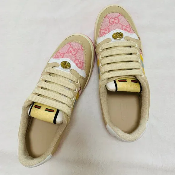 Lady's pink Gucci sporty casual shoes